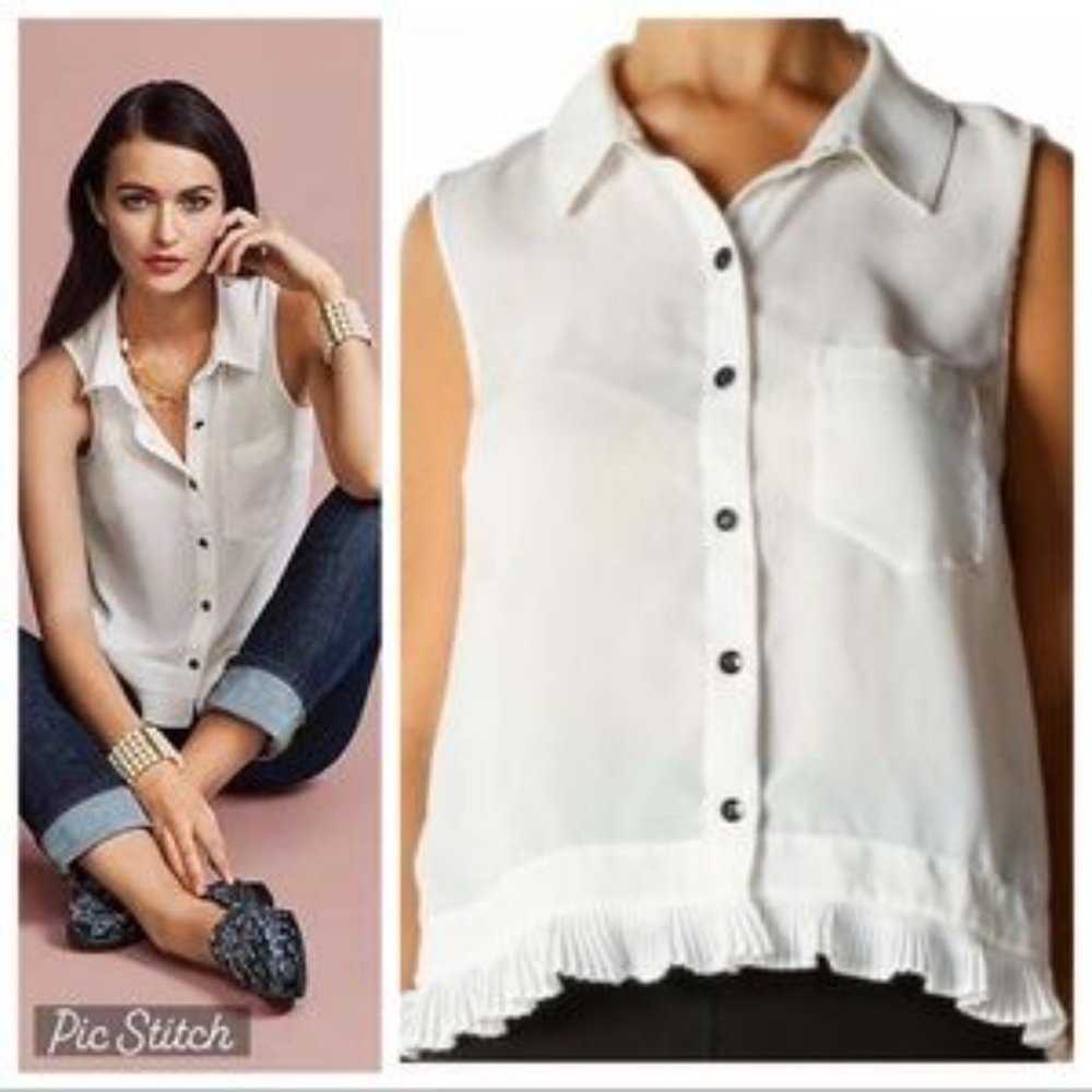 Cabi Button Down Sleeveless Blouse